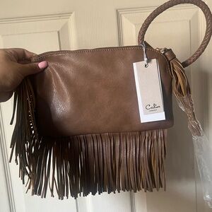 Colin Fringe Vegan Leather Wristlet
